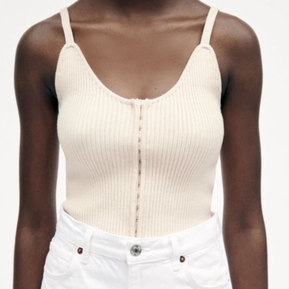 ZARA RIBBED CORSET TANK
